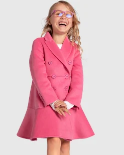 Online Belle & Bloom Good Manners Wool Blend Fitted Coat - Pink