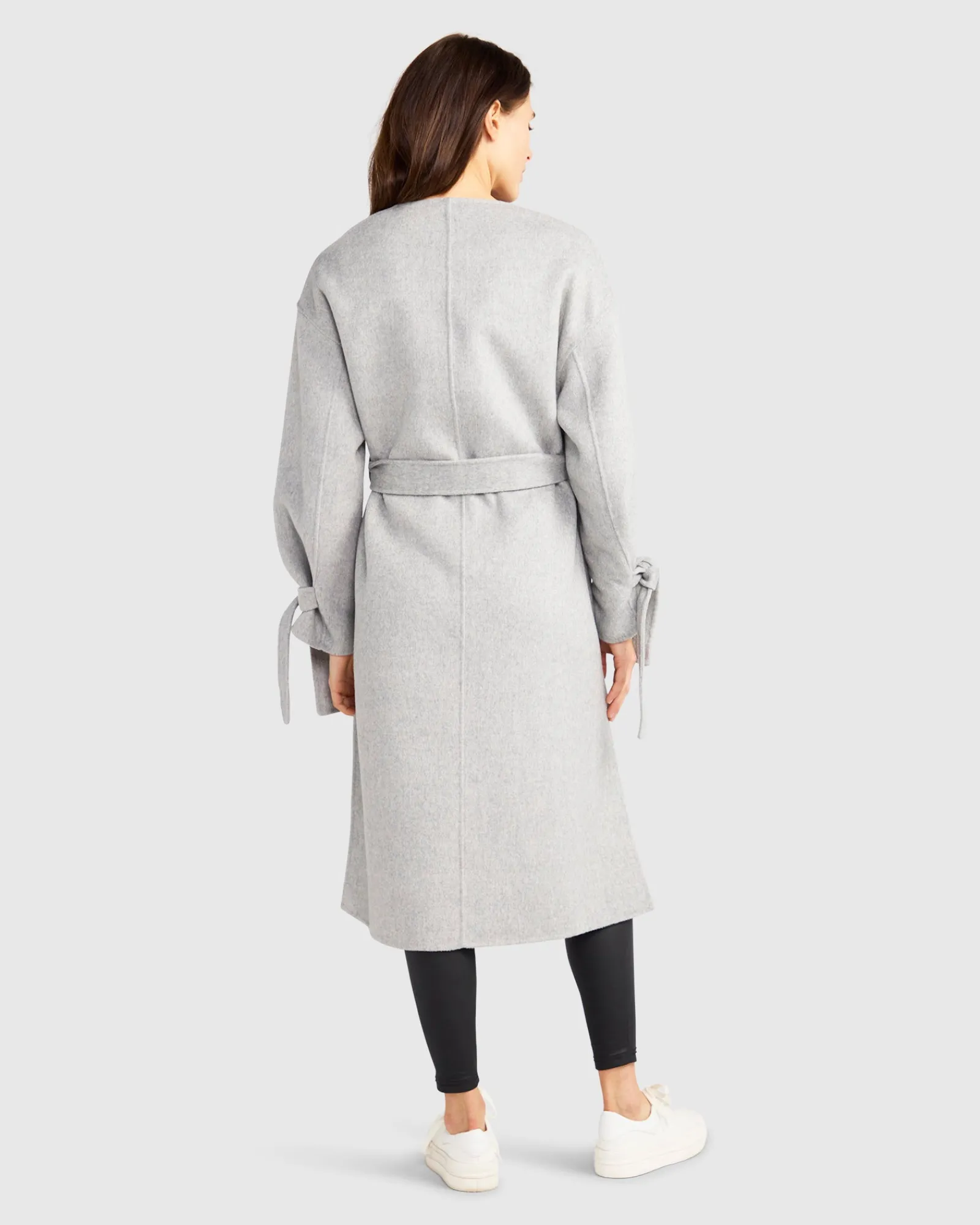 Sale Belle & Bloom Head Over Heels Collarless Robe Coat - Grey Marle GreyMarle