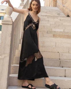 Clearance Belle & Bloom Heavenly Bodies Lace Slip Dress - Black