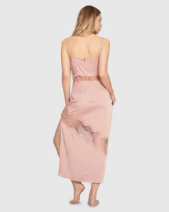 New Belle & Bloom Heavenly Bodies Lace Slip Dress - Rose