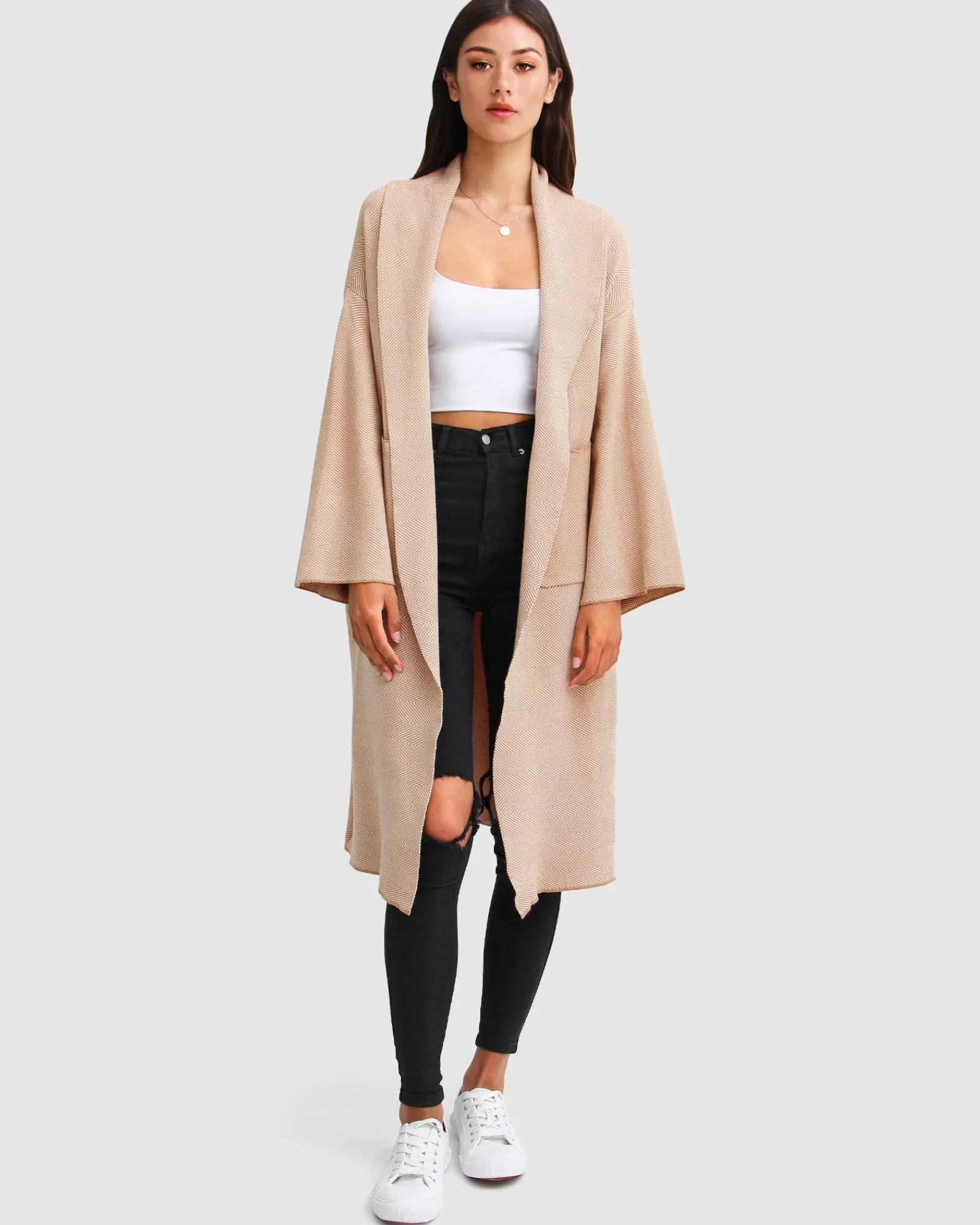 Online Belle & Bloom Hold The Line Coatigan - Camel