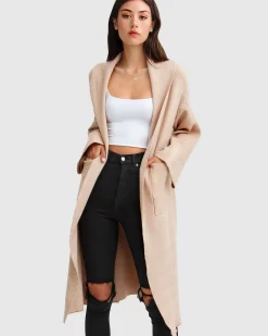 Online Belle & Bloom Hold The Line Coatigan - Camel
