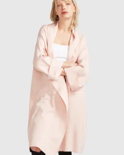 Online Belle & Bloom Hold The Line Coatigan - Pale Pink PalePink