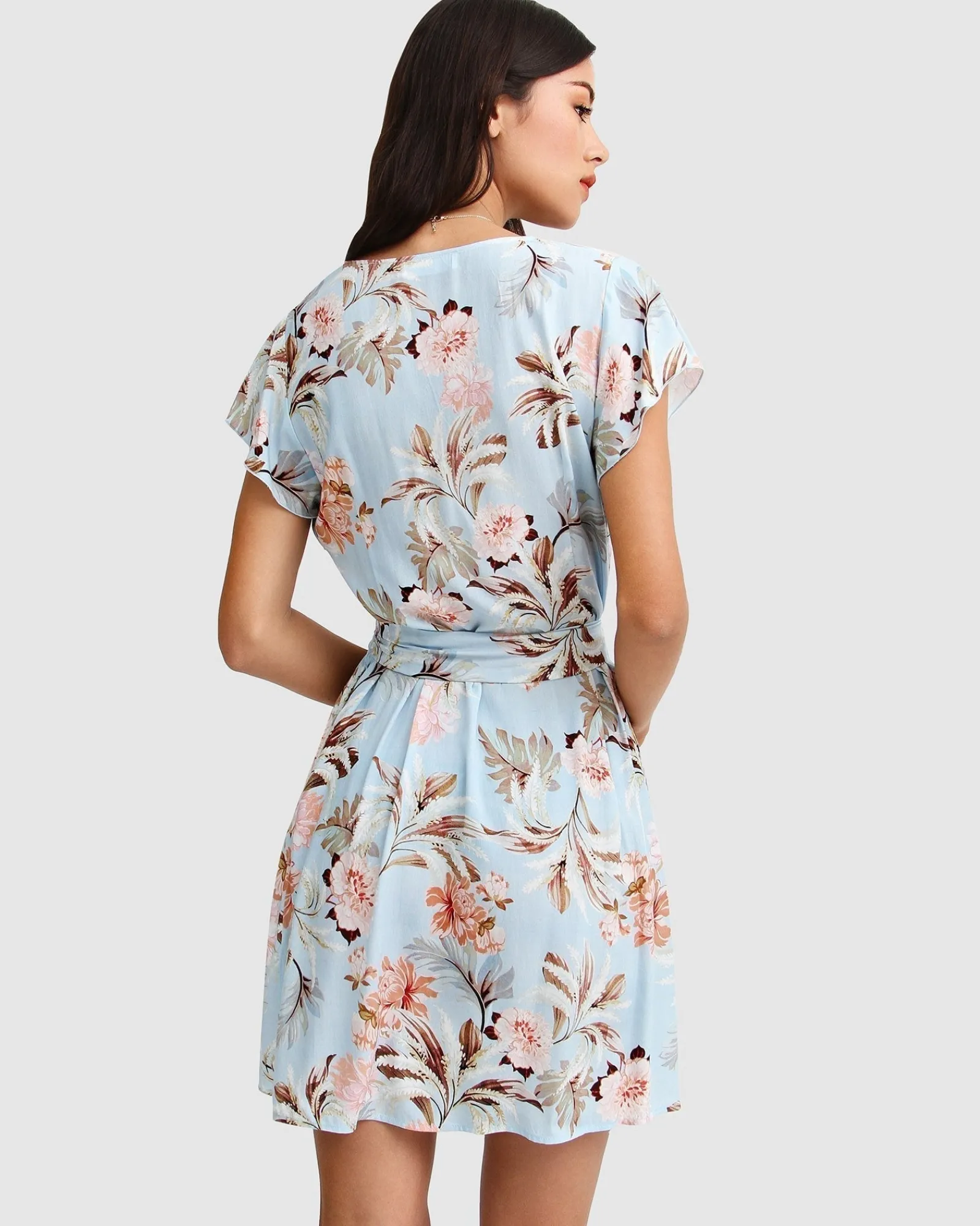 Hot Belle & Bloom I'm The Star Wrap Dress - Light Blue LightBlue