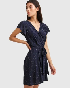 Outlet Belle & Bloom I'm The Star Wrap Dress - Navy