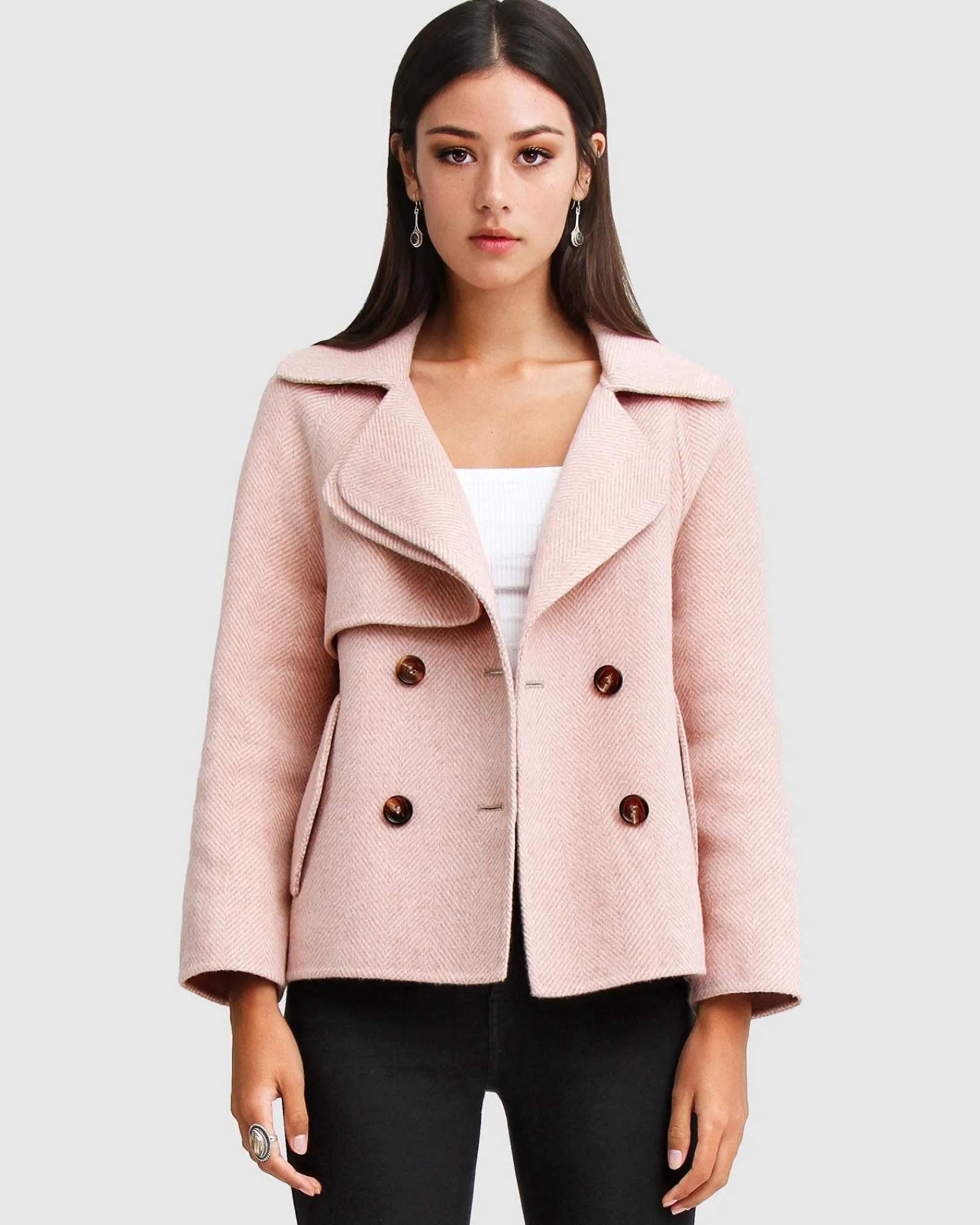 Online Belle & Bloom I'm Yours Wool Blend Peacoat - Blush