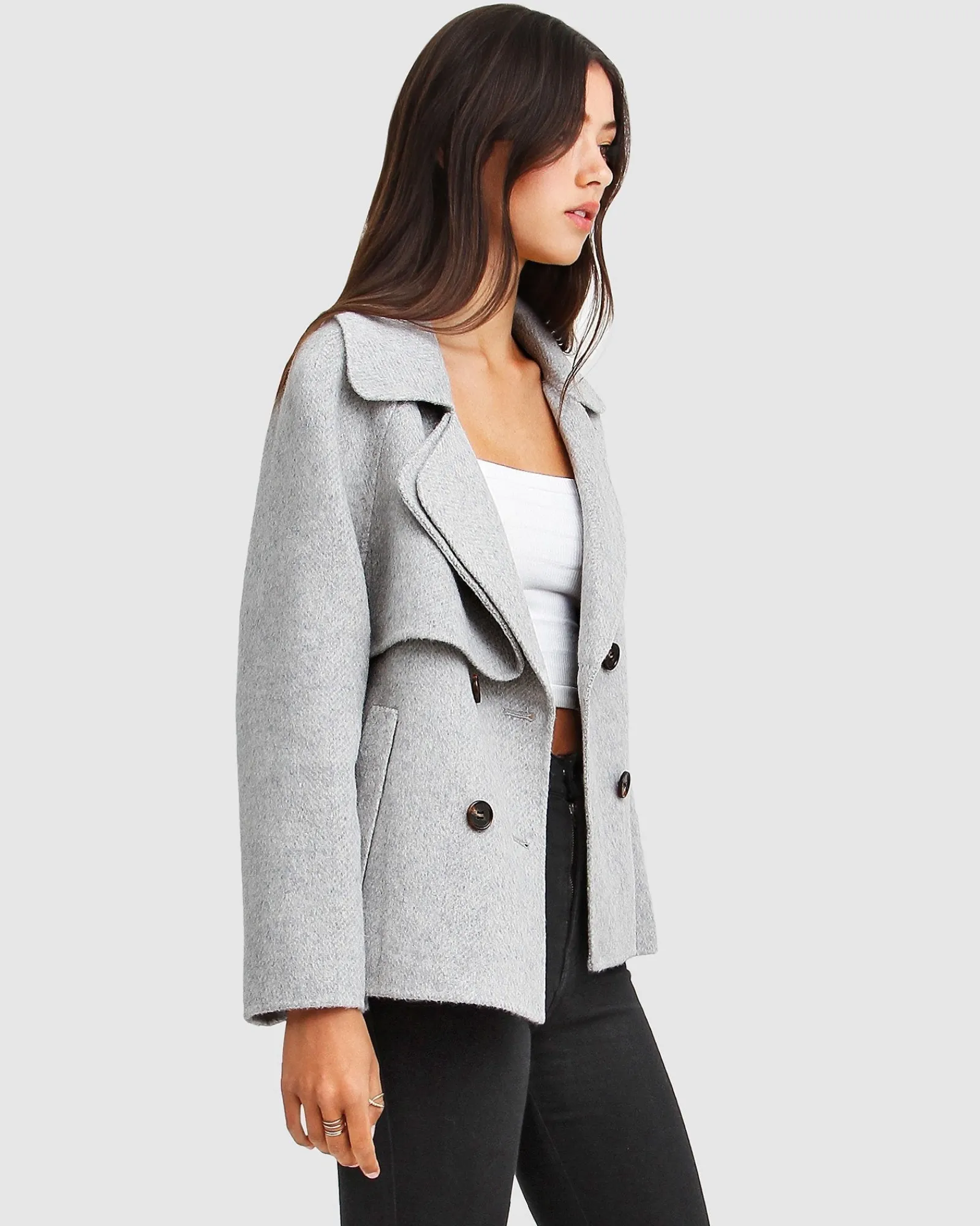 Outlet Belle & Bloom I'm Yours Wool Blend Peacoat - Grey