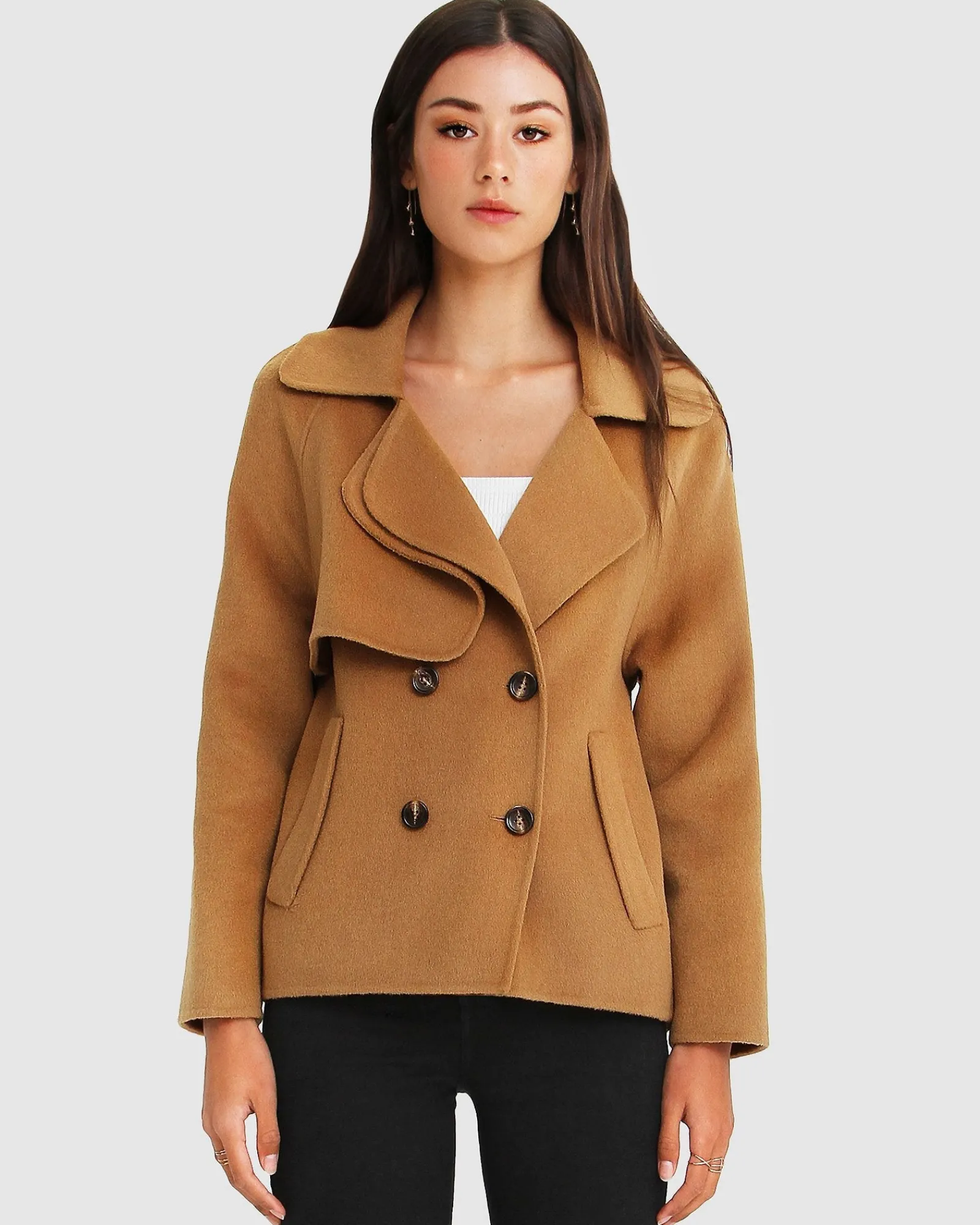 Online Belle & Bloom I'm Yours Wool Blend Peacoat - Camel