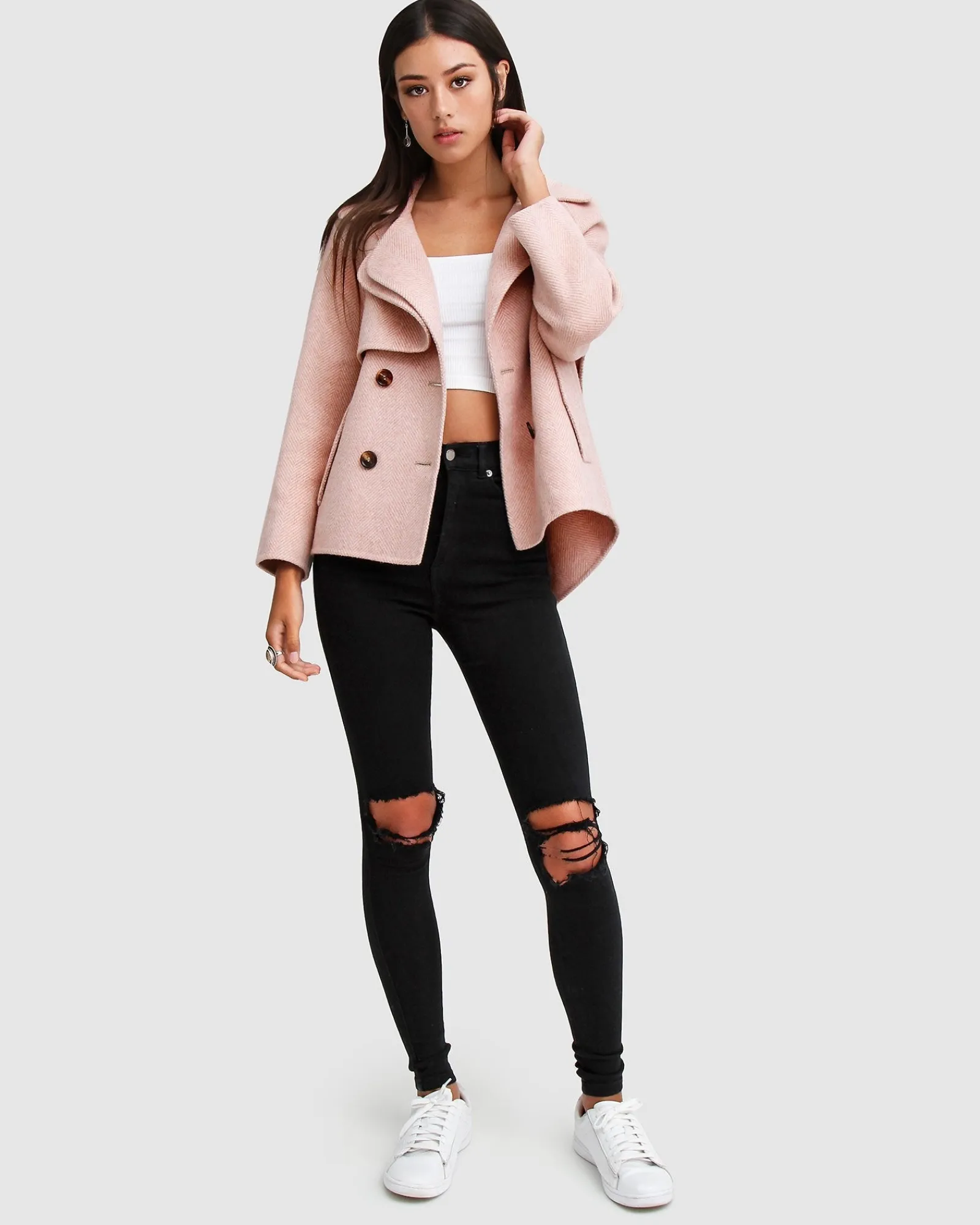 Online Belle & Bloom I'm Yours Wool Blend Peacoat - Blush