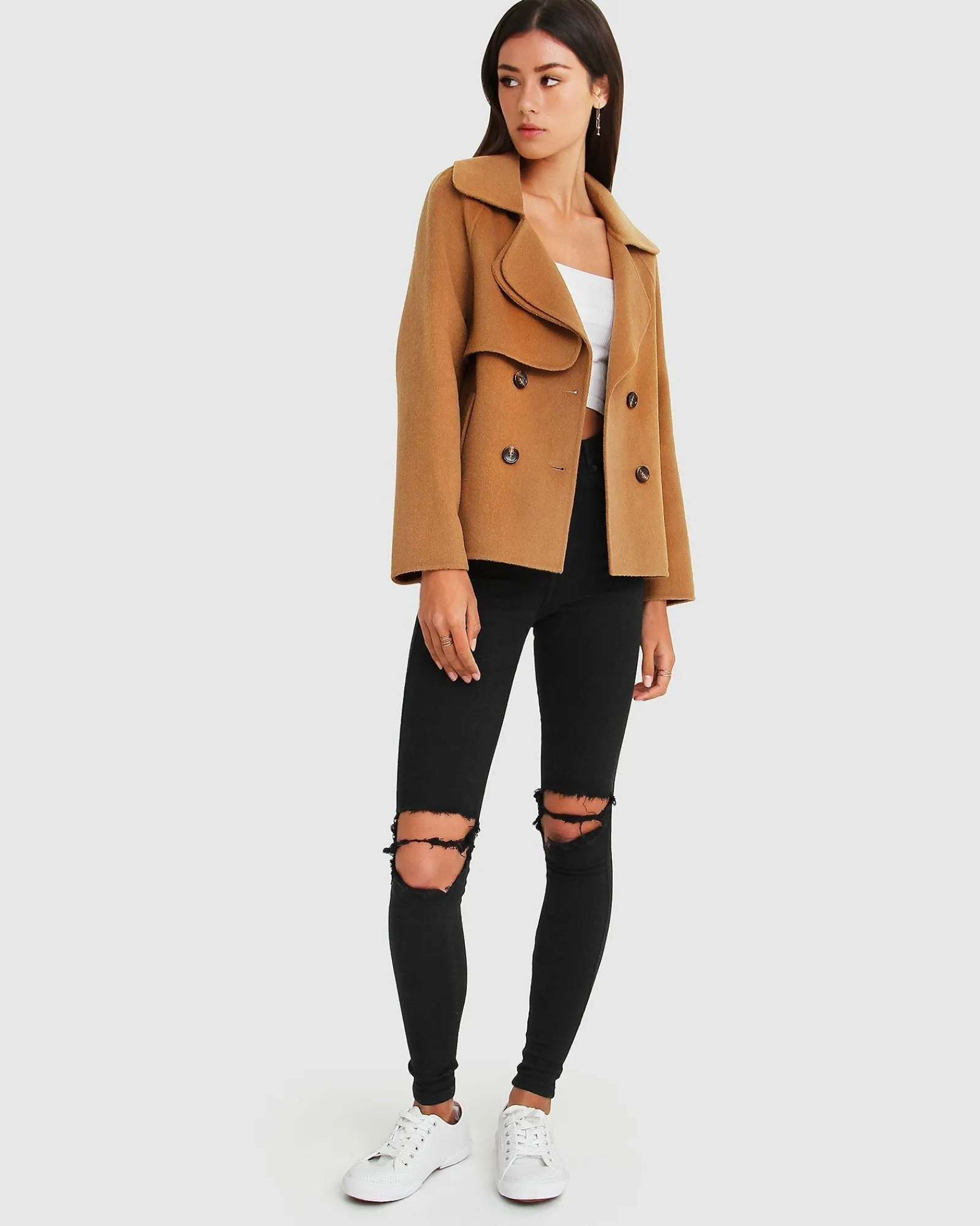 Online Belle & Bloom I'm Yours Wool Blend Peacoat - Camel