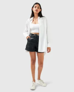 Hot Belle & Bloom Into You Oversized Shirt - White