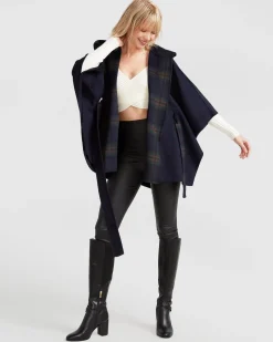 Discount Belle & Bloom Jackson Landing Wool Blend Cape Coat - French Navy FrenchNavy