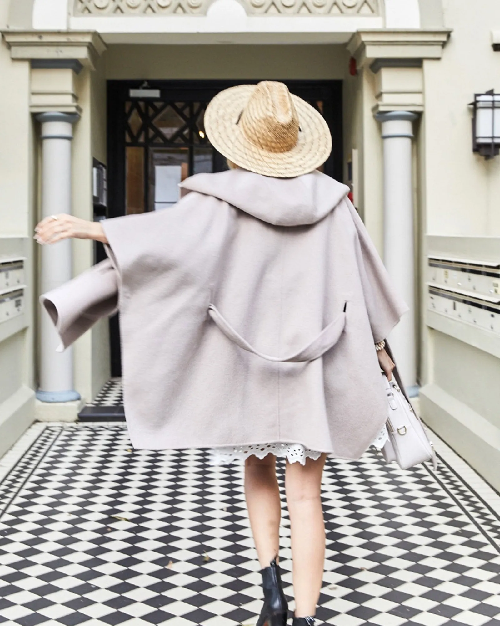 New Belle & Bloom Jackson Landing Wool Blend Cape Coat - Sand
