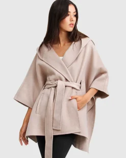 New Belle & Bloom Jackson Landing Wool Blend Cape Coat - Sand
