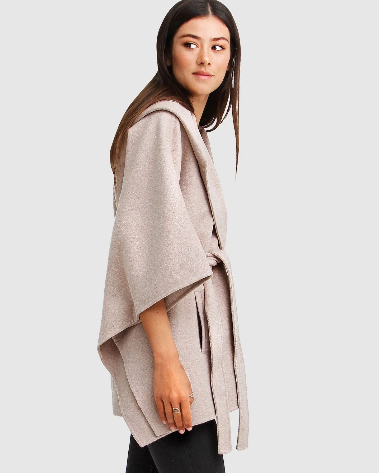 New Belle & Bloom Jackson Landing Wool Blend Cape Coat - Sand