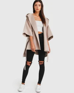 New Belle & Bloom Jackson Landing Wool Blend Cape Coat - Sand