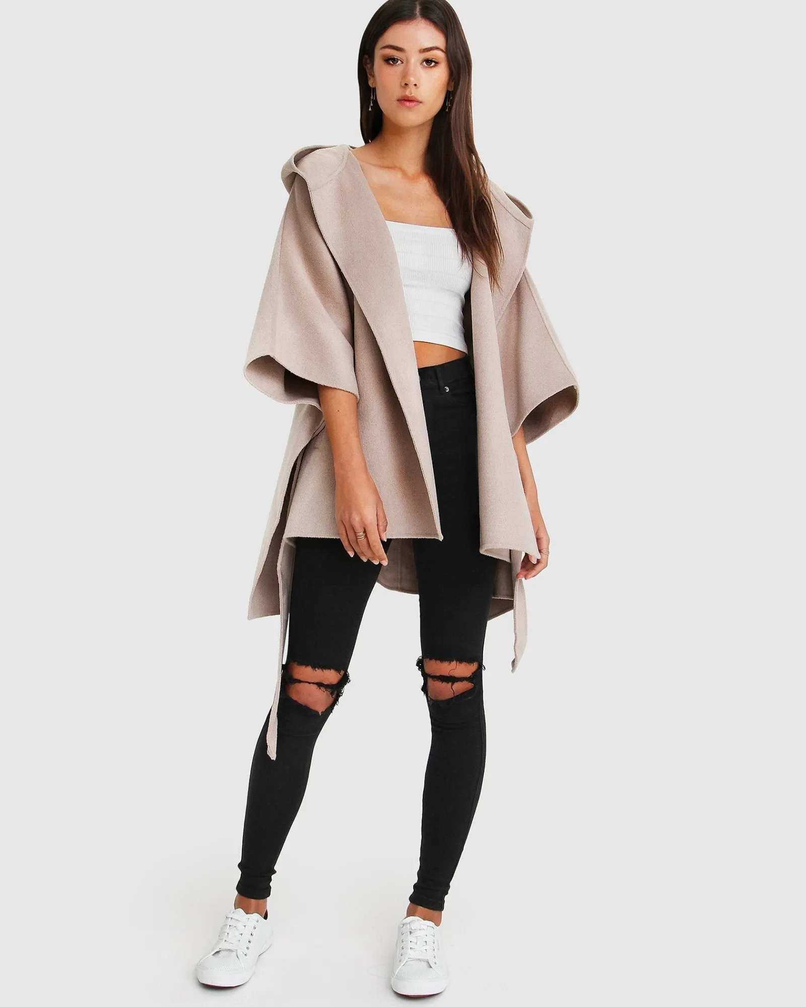 New Belle & Bloom Jackson Landing Wool Blend Cape Coat - Sand