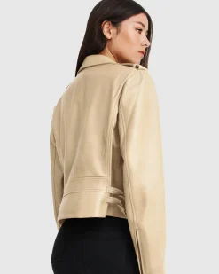 Hot Belle & Bloom Just Friends Leather Jacket - Sand