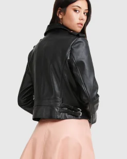 Discount Belle & Bloom Just Friends Leather Jacket - Black