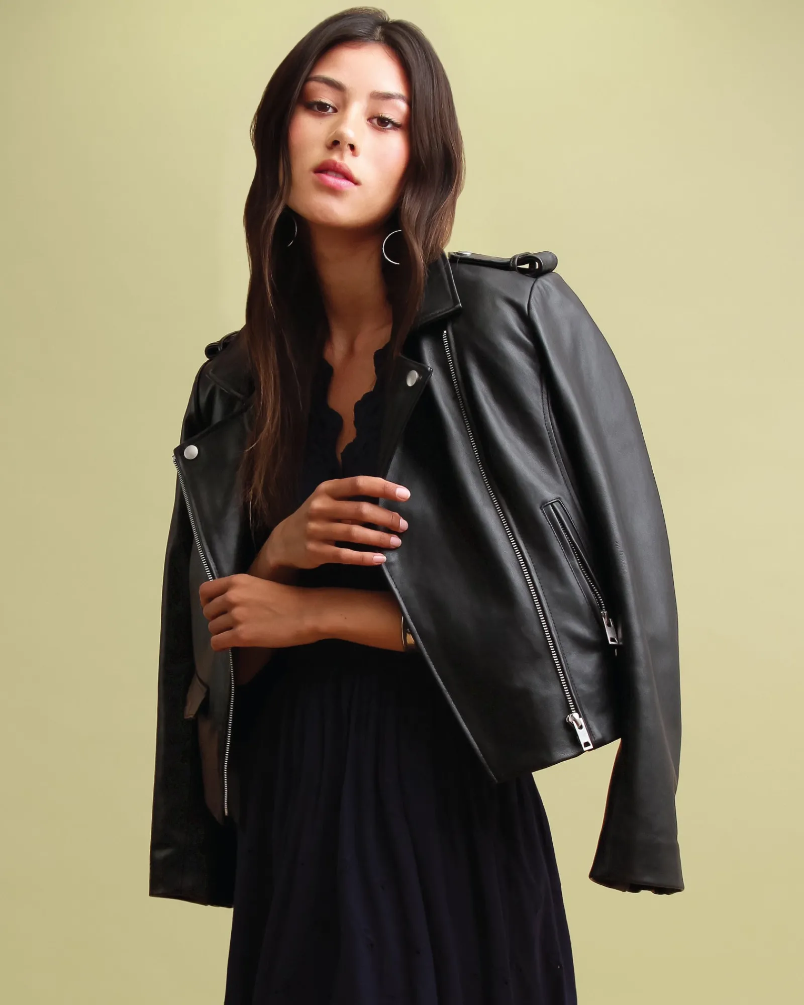 Discount Belle & Bloom Just Friends Leather Jacket - Black