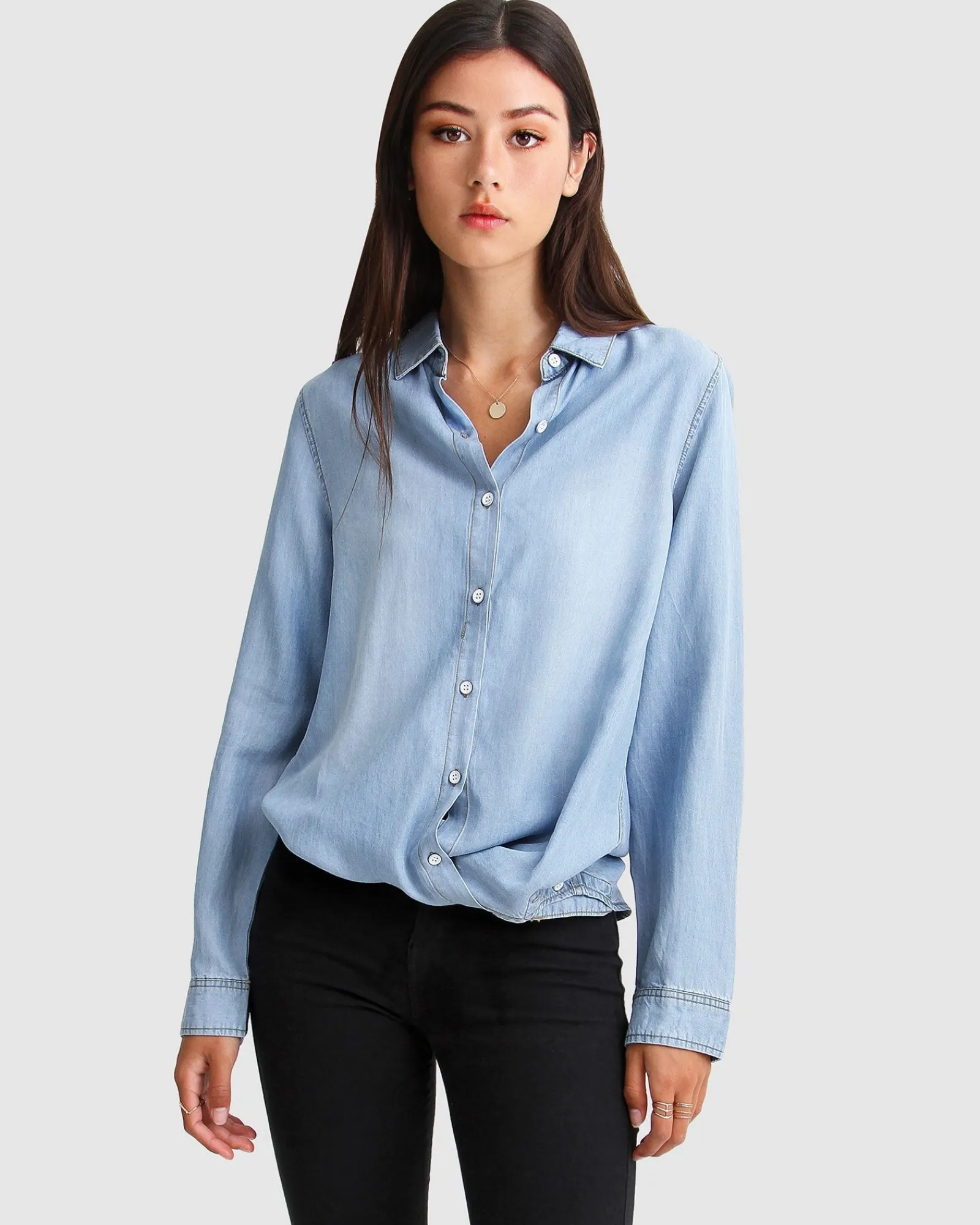 New Belle & Bloom Keep Me Wild Denim Top - Indigo