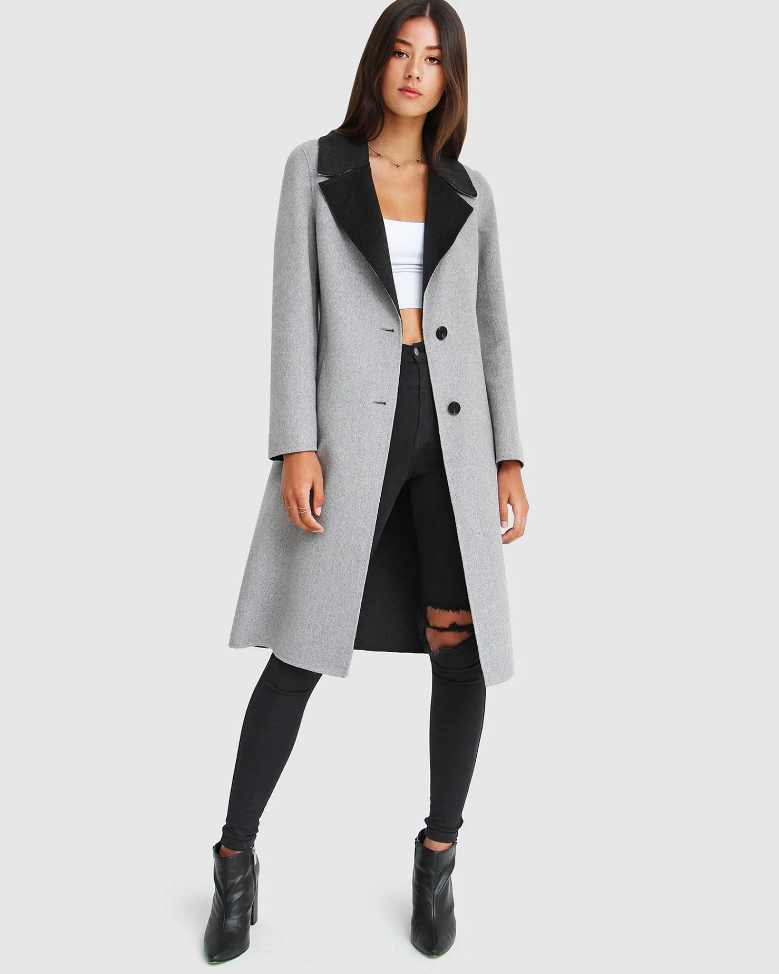 Sale Belle & Bloom Lexington Two-Tone Wool Blend Coat - Grey ToneWoolBlendCoat-Grey