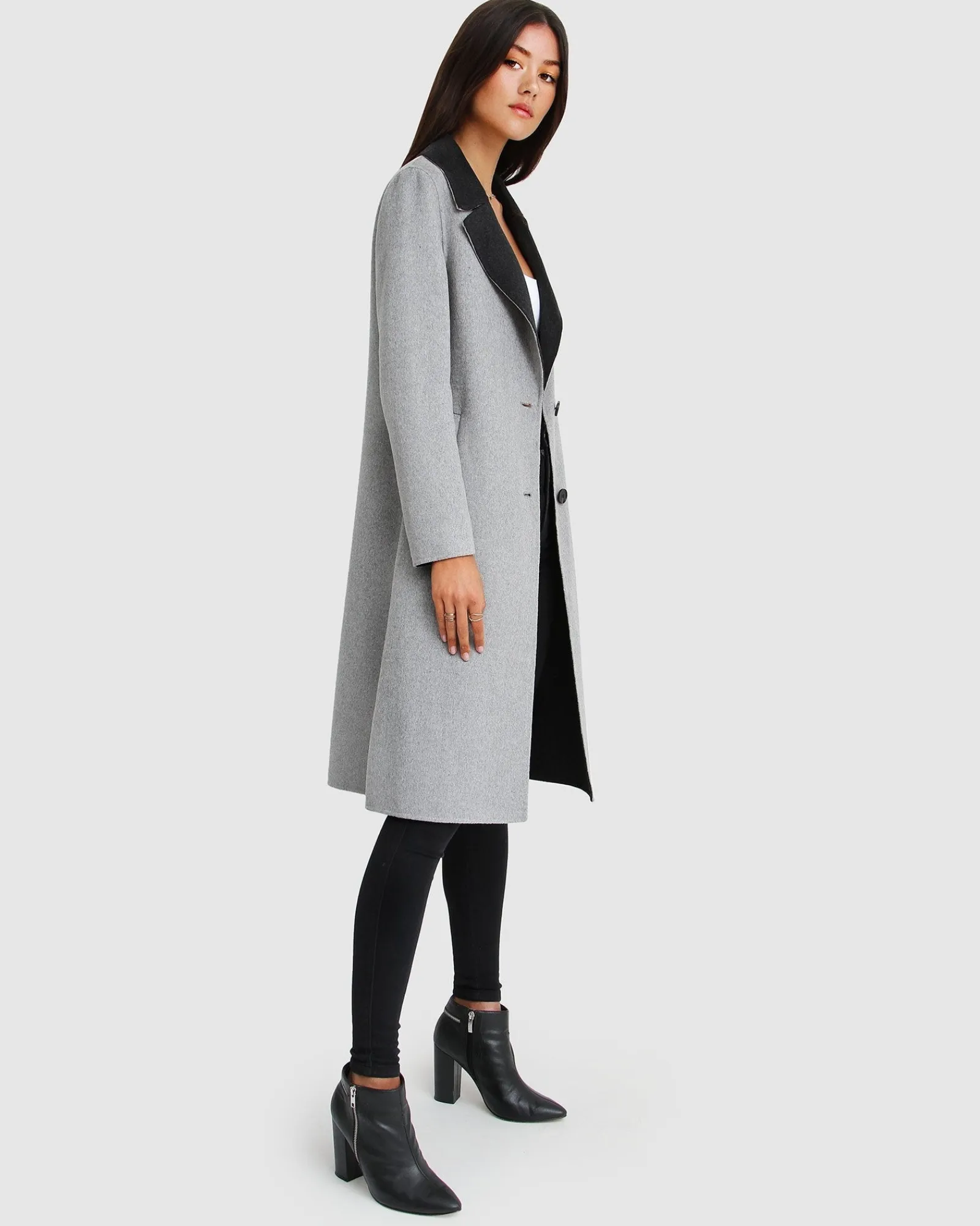 Sale Belle & Bloom Lexington Two-Tone Wool Blend Coat - Grey ToneWoolBlendCoat-Grey