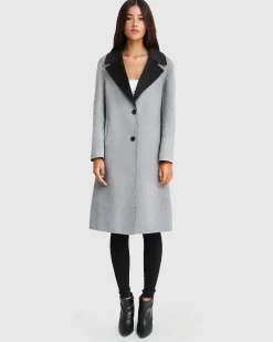 Sale Belle & Bloom Lexington Two-Tone Wool Blend Coat - Grey ToneWoolBlendCoat-Grey