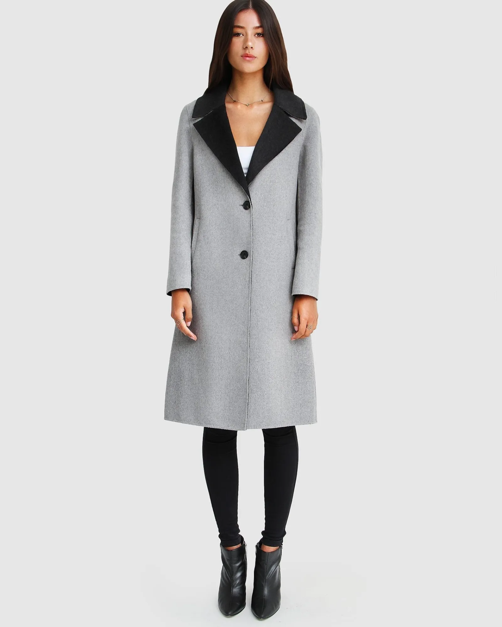 Sale Belle & Bloom Lexington Two-Tone Wool Blend Coat - Grey ToneWoolBlendCoat-Grey