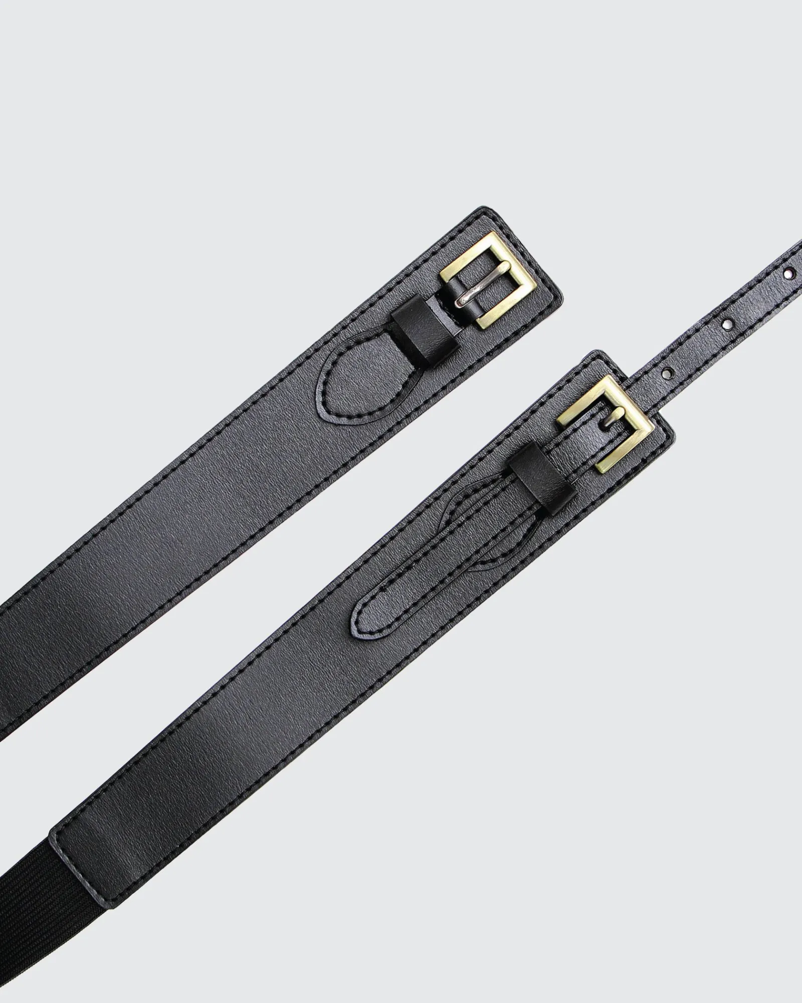 New Belle & Bloom London Fog Leather Waist Belt - Black