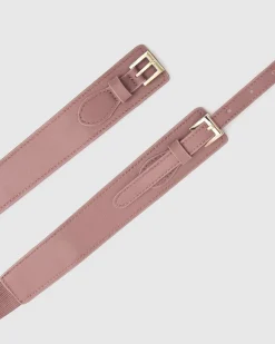 Online Belle & Bloom London Fog Leather Waist Belt - Blush