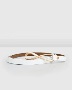Discount Belle & Bloom London Mood Leather Tie Belt - White