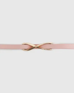 Fashion Belle & Bloom London Mood Leather Tie Belt - Pink