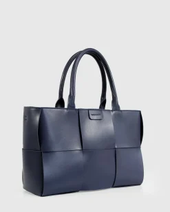 Outlet Belle & Bloom Long Way Home Woven Tote - Navy