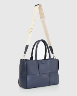 Outlet Belle & Bloom Long Way Home Woven Tote - Navy