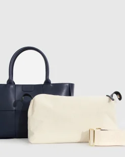 Outlet Belle & Bloom Long Way Home Woven Tote - Navy