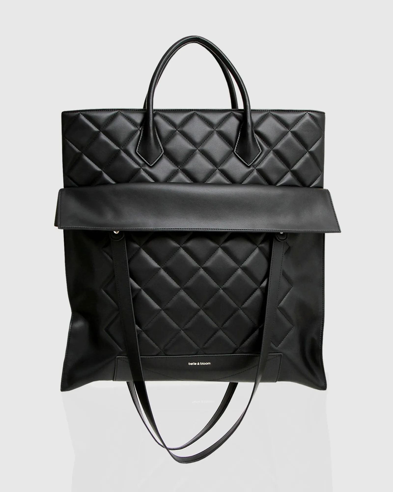Best Belle & Bloom Lost Lovers Quilted Leather Tote - Black