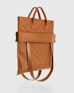 Discount Belle & Bloom Lost Lovers Quilted Leather Tote - Camel
