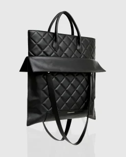 Best Belle & Bloom Lost Lovers Quilted Leather Tote - Black
