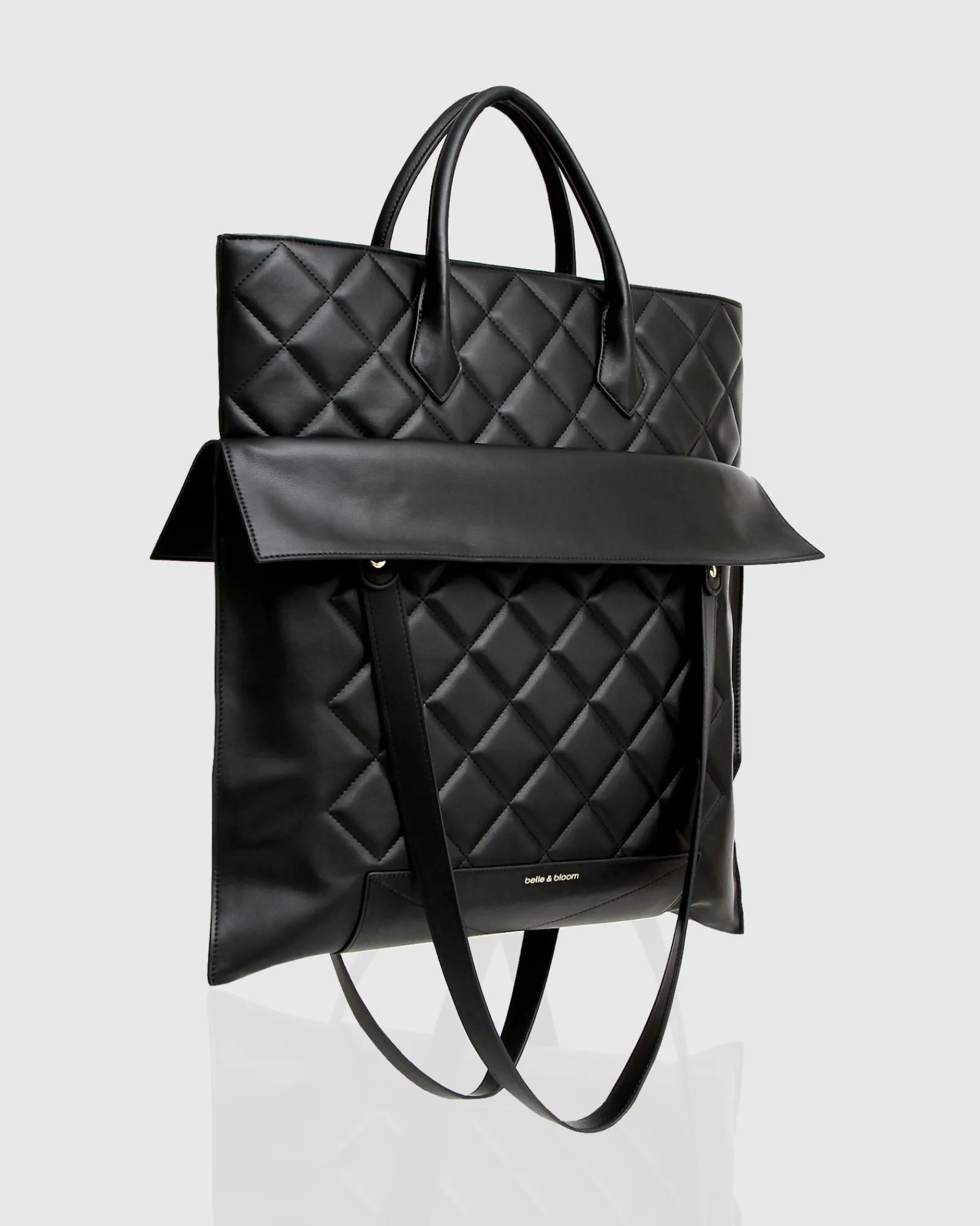 Best Belle & Bloom Lost Lovers Quilted Leather Tote - Black