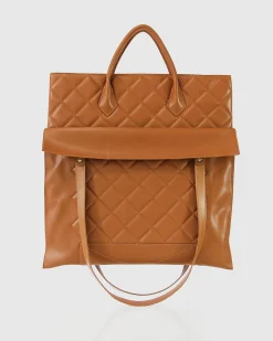 Discount Belle & Bloom Lost Lovers Quilted Leather Tote - Camel