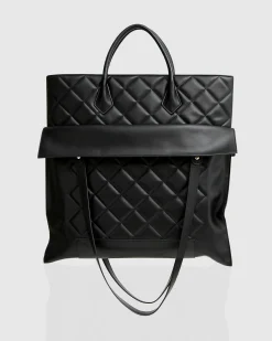 Best Belle & Bloom Lost Lovers Quilted Leather Tote - Black