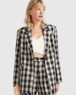 Hot Belle & Bloom Love & Mercy Checked Blazer - Black Check BlackCheck