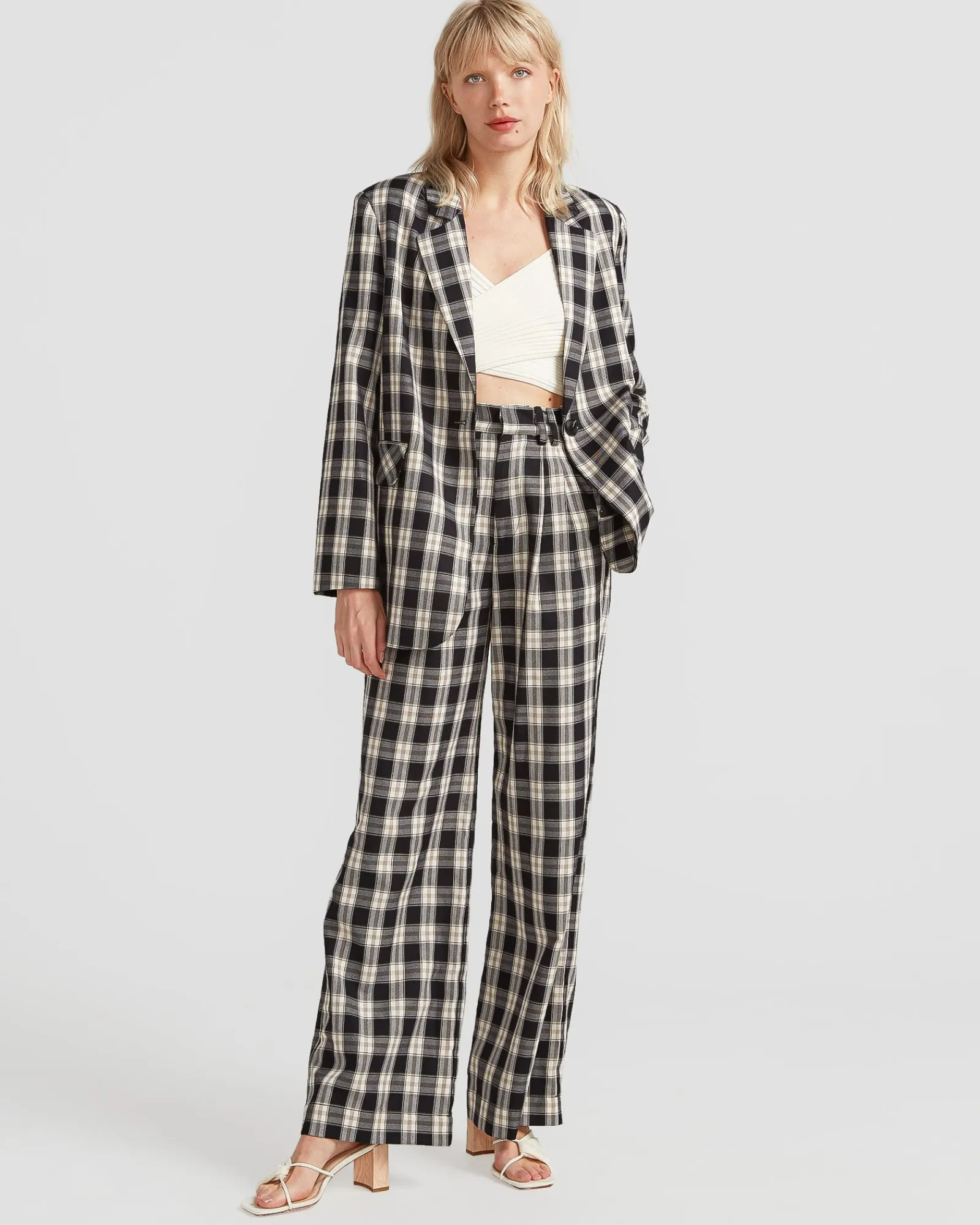 Hot Belle & Bloom Love & Mercy Checked Blazer - Black Check BlackCheck