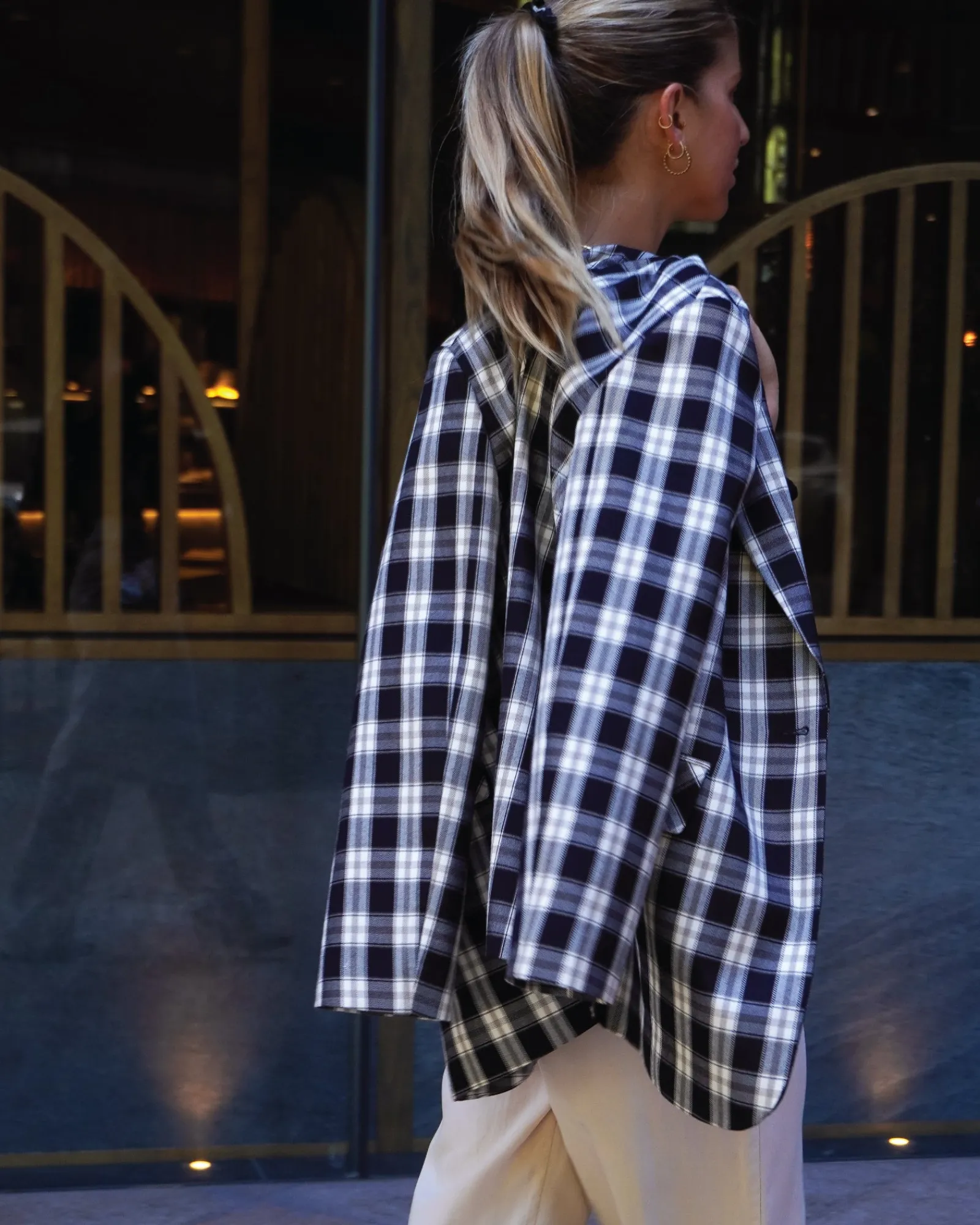 Hot Belle & Bloom Love & Mercy Checked Blazer - Black Check BlackCheck