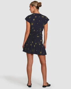 Sale Belle & Bloom Love Shack Mini Wrap Dress - Navy