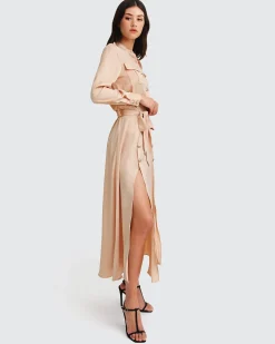 Fashion Belle & Bloom Lover To Lover Maxi Shirt Dress - Champagne
