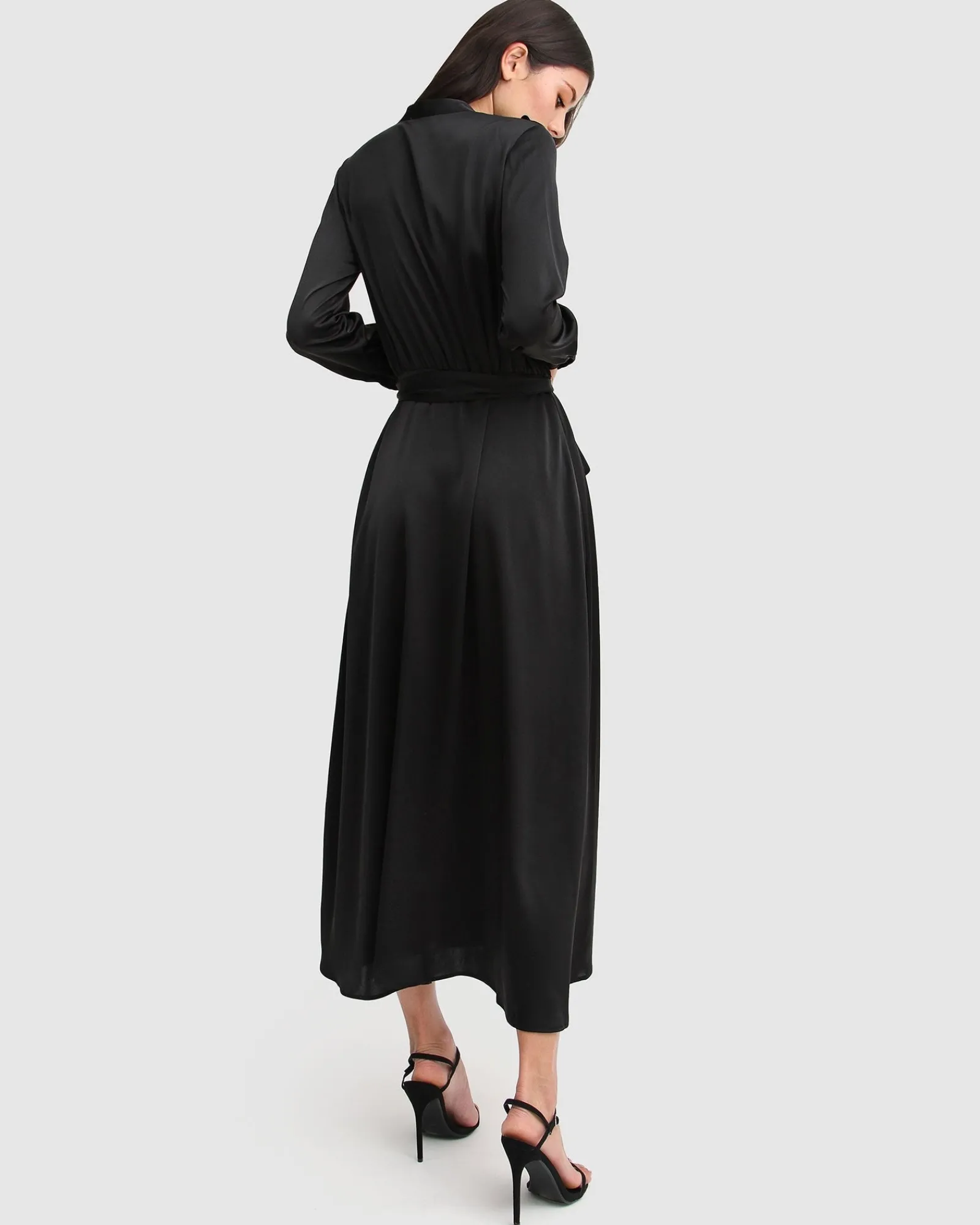 Clearance Belle & Bloom Lover To Lover Maxi Shirt Dress - Black