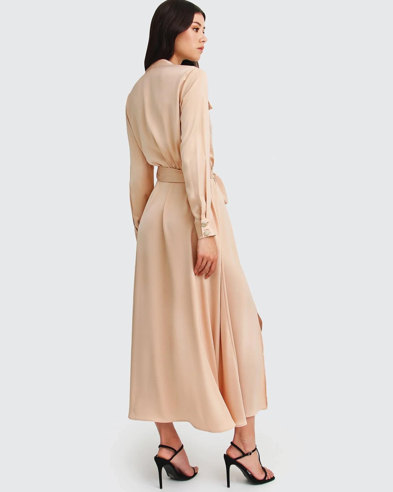 Fashion Belle & Bloom Lover To Lover Maxi Shirt Dress - Champagne