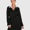 Best Belle & Bloom Make Me Feel Layered Shirt Dress - Black/White